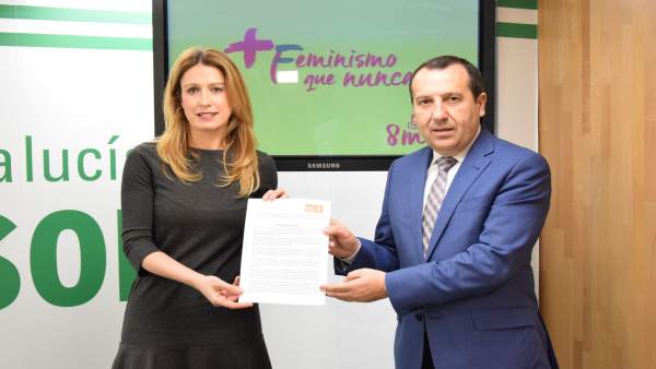 Ruiz Espejo y Antonia García anuncian que el PSOE se suma al huelha 8 marzo Ruiz Espejo y Antonia García anuncian que el PSOE se suma al huelha 8 marzo
