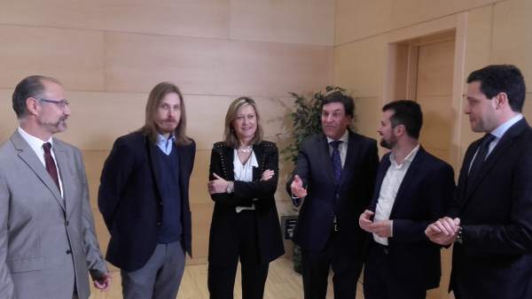 Los portavoces de los grupos junto Carriedo y Del Olmo Los portavoces de los grupos junto Carriedo y Del Olmo