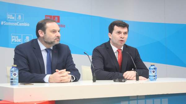 José Luis Ábalos y Gonzalo Caballero en la rueda de prensa José Luis Ábalos y Gonzalo Caballero en la rueda de prensa