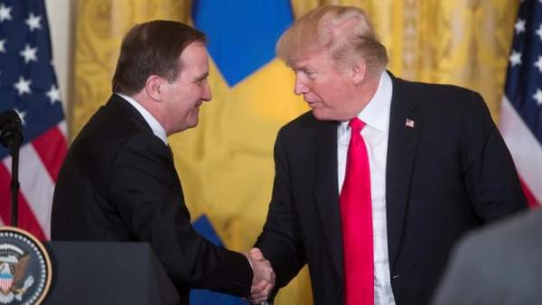 Donald Trump y Stefan Lofven Donald Trump y Stefan Lofven