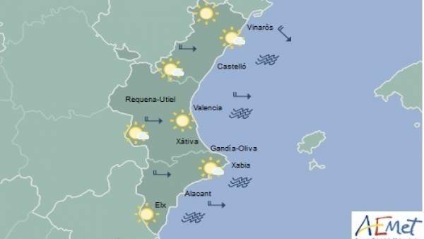 Predicción de este miércoles Predicción de este miércoles