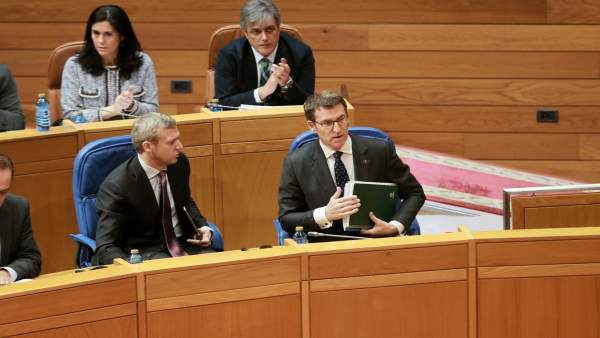 El presidente de la Xunta, Alberto Núñez Feijóo, en el pleno del Parlamento El presidente de la Xunta, Alberto Núñez Feijóo, en el pleno del Parlamento