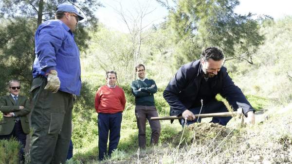 Raúl Jimenez en una reforestación Raúl Jimenez en una reforestación