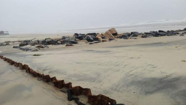 Playa de Matalascañas tras el temporal. Playa de Matalascañas tras el temporal.