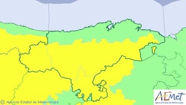 Mapa de avisos para este viernes Mapa de avisos para este viernes