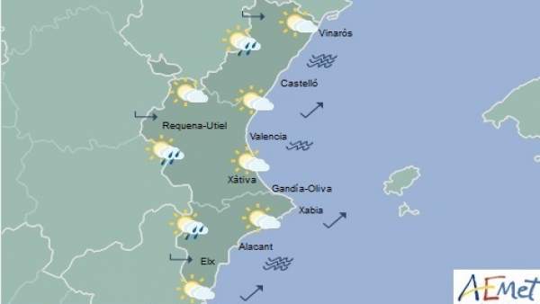 Les temperatures pujaran aquest divendres fins a 6 graus a la Comunitat Valenciana i pot ploure a la vesprada Les temperatures pujaran aquest divendres fins a 6 graus a la Comunitat Valenciana i pot ploure a la vesprada