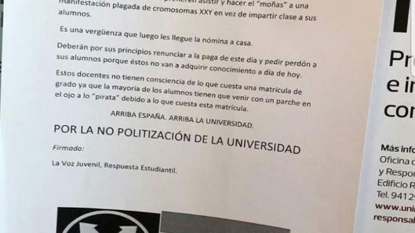 Carteles contra movimiento feminista en la UR Carteles contra movimiento feminista en la UR