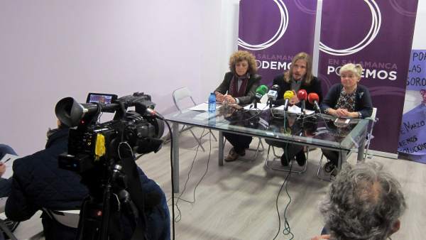 Pablo Fernández en rueda de prensa en Salamanca. Pablo Fernández en rueda de prensa en Salamanca.