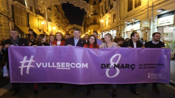 Puig y Oltra en la manifestación del 8M Puig y Oltra en la manifestación del 8M