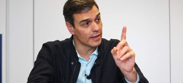 Pedro Sánchez, secretario general del PSOE, durante la entrevista con 20minutos.