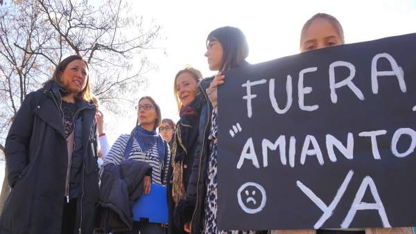 Patricia Navarro en una protesta para retirar amianto de los colegios Patricia Navarro en una protesta para retirar amianto de los colegios