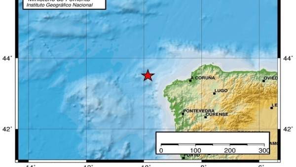 Terremoto registrado frente a las costas gallegas Terremoto registrado frente a las costas gallegas