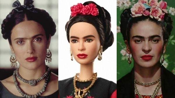 Salma Hayek, Barbie y Frida Kahlo Salma Hayek, Barbie y Frida Kahlo