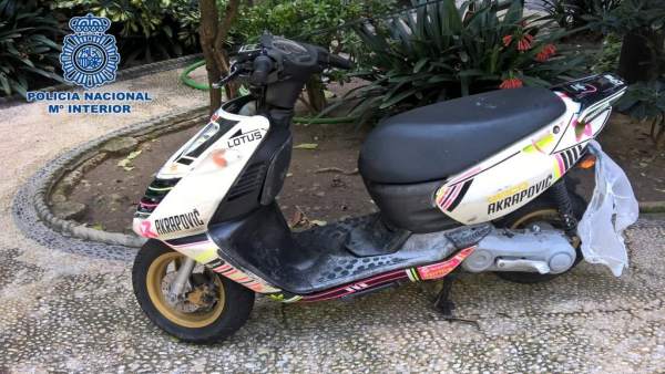 Moto en la que intentón huir uno de los detenidos del intento de robo de Jerez Moto en la que intentón huir uno de los detenidos del intento de robo de Jerez