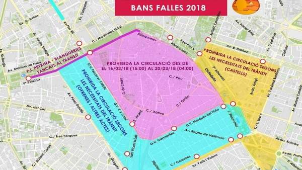 Cortes de tráfic por Fallas Cortes de tráfic por Fallas
