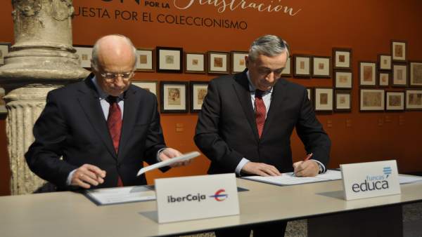 José Luis Aguirre (Ibercaja) y Carlos Ocaña (FUNCAS). José Luis Aguirre (Ibercaja) y Carlos Ocaña (FUNCAS).