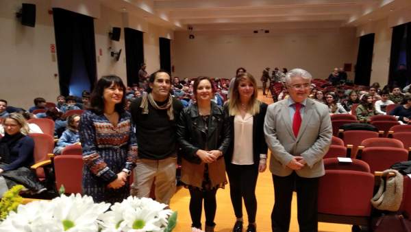 Guijarro (centro), en la inauguración del acto Guijarro (centro), en la inauguración del acto