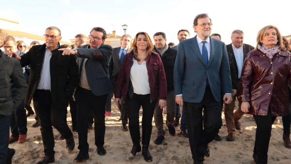 Mariano Rajoy y Susana Díaz visitan la zona afectada por el temporal en Huelva Mariano Rajoy y Susana Díaz visitan la zona afectada por el temporal en Huelva