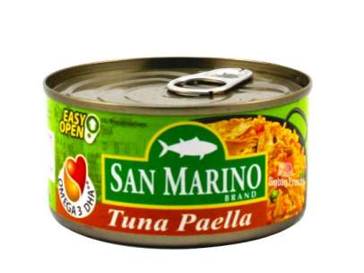 Paella de atún en lata