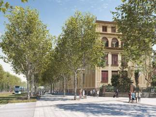 Proyecto de reforma de la Diagonal a su paso por la plaza Pablo Neruda.