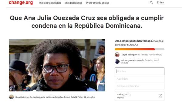 Petición en change.Org para que Ana Julia Quezada cumpla condena en República Petición en change.Org para que Ana Julia Quezada cumpla condena en República