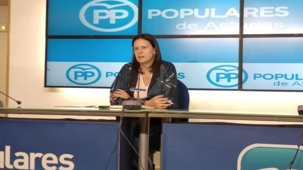 Susana López Ares en rueda de prensa en la sede del PP. Susana López Ares en rueda de prensa en la sede del PP.