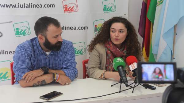 Inmaculada Nieto en rueda de prensa en La Línea Inmaculada Nieto en rueda de prensa en La Línea