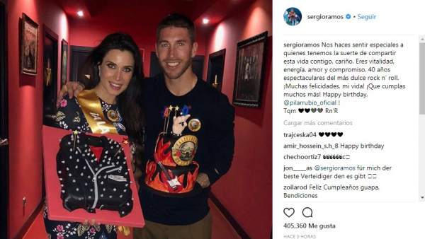 La felicitación de Sergio Ramos a Pilar Rubio por su 40 cumpleaños La felicitación de Sergio Ramos a Pilar Rubio por su 40 cumpleaños