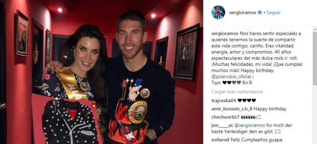 La felicitación de Sergio Ramos a Pilar Rubio por su 40 cumpleaños