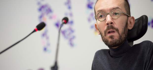 Pablo Echenique, secretario de Organización de Podemos, este lunes en la sede de su partido.