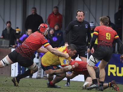 Vlad Iordachescu, durante el Bélgica - España de rugby
