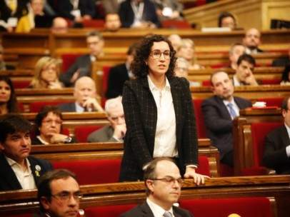 La diputada de ERC Marta Rovira en la votación de la investidura.