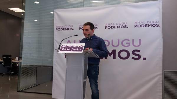 Rueda de prensa de Andeka Larrea, Podemos Euskadi Rueda de prensa de Andeka Larrea, Podemos Euskadi