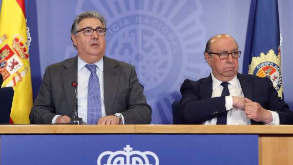 El ministro de Interior Juan Ignacio Zoido, en la rueda de prensa de la ciberdelincuencia El ministro de Interior Juan Ignacio Zoido, en la rueda de prensa de la ciberdelincuencia