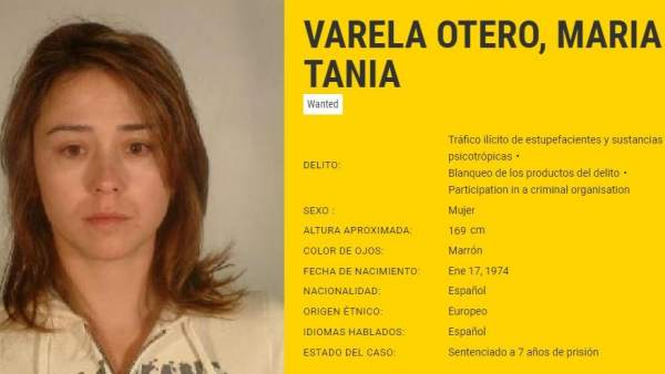 Ficha plública de Tania Varela en Europol. Ficha plública de Tania Varela en Europol.