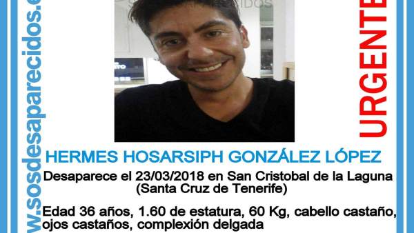 Cartel con la fotografía del desaparecido Cartel con la fotografía del desaparecido
