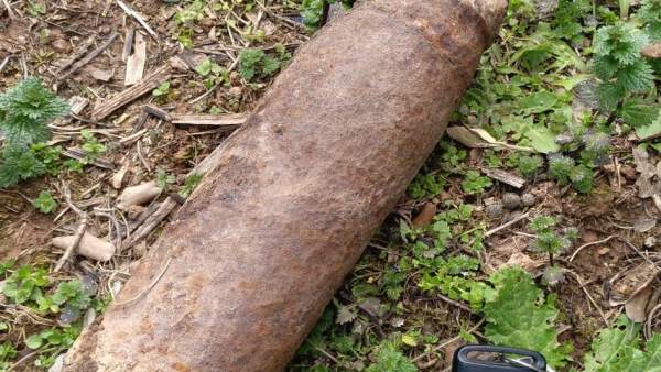 Proyectil encontrado en el parque de La Grajera de Logroño Proyectil encontrado en el parque de La Grajera de Logroño