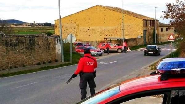 Imagen de un control de la Policía Foral. Imagen de un control de la Policía Foral.