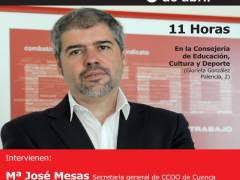 Cartel de acto sindical en Cuenca con Unai Sordo