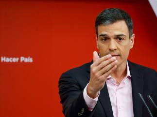 Pedro Sánchez, secretario general del PSOE, en Ferraz.