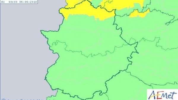 Aviso amarillo en el norte de Cáceres para el 3 de abril Aviso amarillo en el norte de Cáceres para el 3 de abril