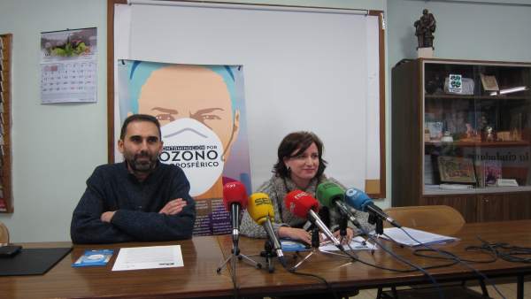 Miguel Ángel Ceballos y María Sánchez en rueda de prensa. 3-4-2018 Miguel Ángel Ceballos y María Sánchez en rueda de prensa. 3-4-2018