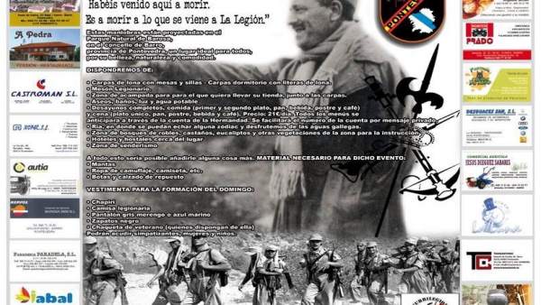 Cartel con el programa de la Hermandad de Caballeros de la Legión Cartel con el programa de la Hermandad de Caballeros de la Legión