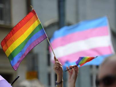 Bandera gay contra homofobia diversidad sexual