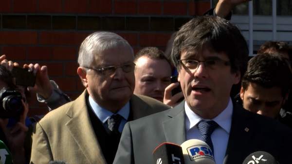El expresidente de la Generalitat, Carles Puigdemont, declara tras su salida de El expresidente de la Generalitat, Carles Puigdemont, declara tras su salida de