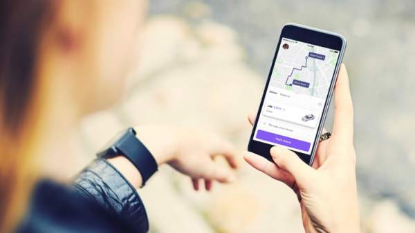 La app de Cabify. La app de Cabify.