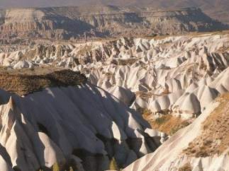 Paisajes lunares en Capadocia (Turquía).