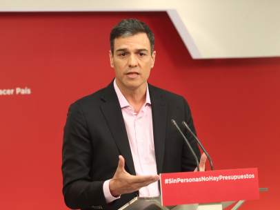 Pedro Sánchez, secretario general del PSOE, en Ferraz.