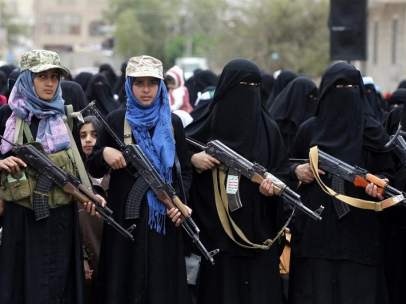 Manifestación en Yemen contra Arabia Saudí