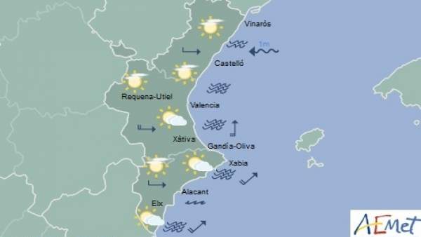 Predicción de Aemet para la Comunitat Valenciana del 15 de abril de 2018 Predicción de Aemet para la Comunitat Valenciana del 15 de abril de 2018